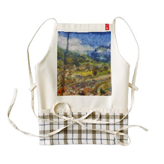 Overhead view from a cable car zazzle HEART apron