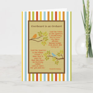 "Overheard in an Orchard" (Robin and Sparrow) Card