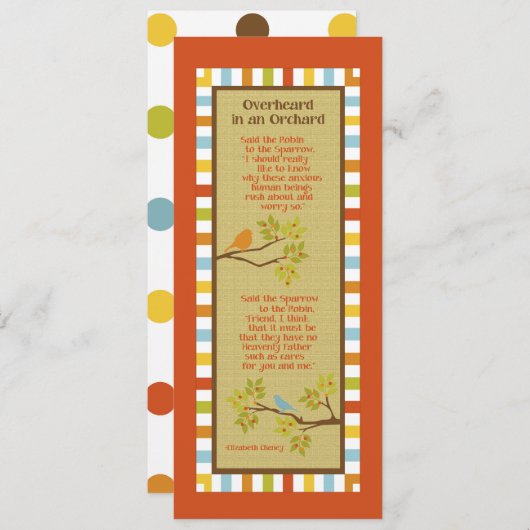 Overheard in an Orchard (Robin & Sparrow) Bookmark (Front/Back)