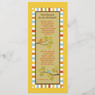 Overheard in an Orchard (Robin & Sparrow) Bookmark Invitation