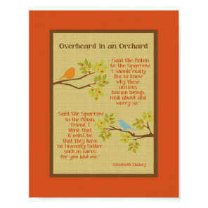 "Overheard in an Orchard" (Robin & Sparrow) Print