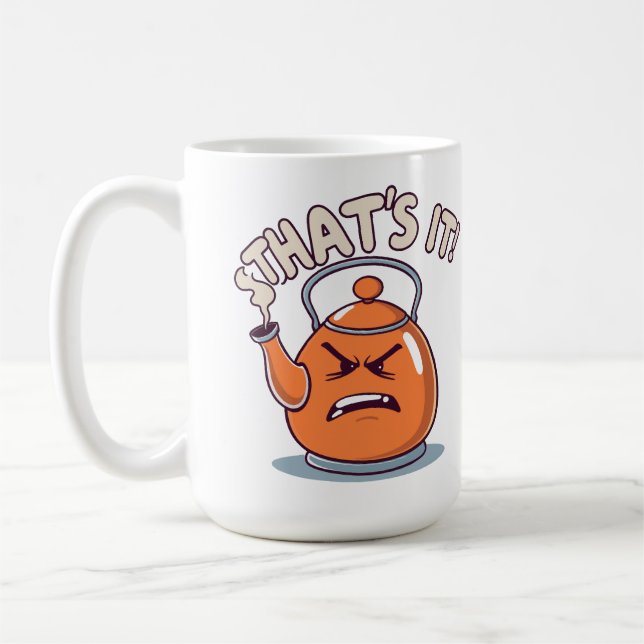 Overheated - Funny Whistling Kettle Coffee Mug (Left)