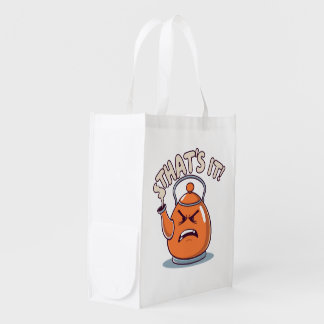 Overheated - Funny Whistling Kettle Grocery Bag