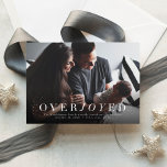 Overjoyed holiday photo birth announcement<br><div class="desc">If you're overjoyed this holiday season, this horizontal one-photo card is perfect for announcing any joyful news - engagement, wedding, pregnancy, baby. It's versatile and includes a patterned backer that can be customized with your choice of color (click the "customize" button to access color options). The default is a fern...</div>