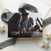 Overjoyed holiday photo birth announcement