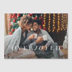 Overjoyed holiday photo save the date magnet