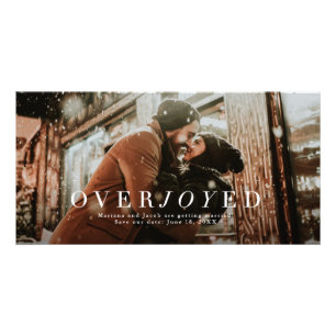 Overjoyed holiday save the date photo card