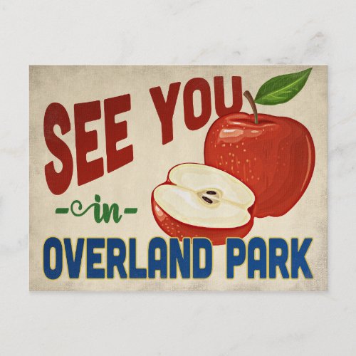 Overland Park Kansas Apple _ Vintage Travel Postcard