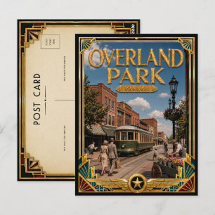 Overland Park Kansas Vintage Art Deco Golden Age Postcard