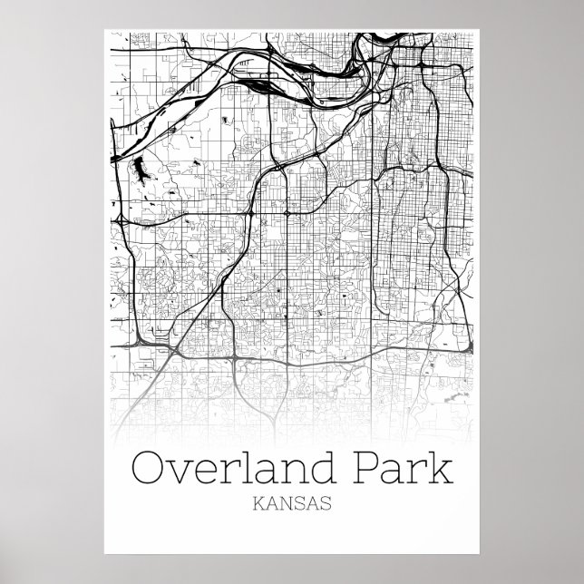 Overland Park Map - Kansas - City Map Poster (Front)