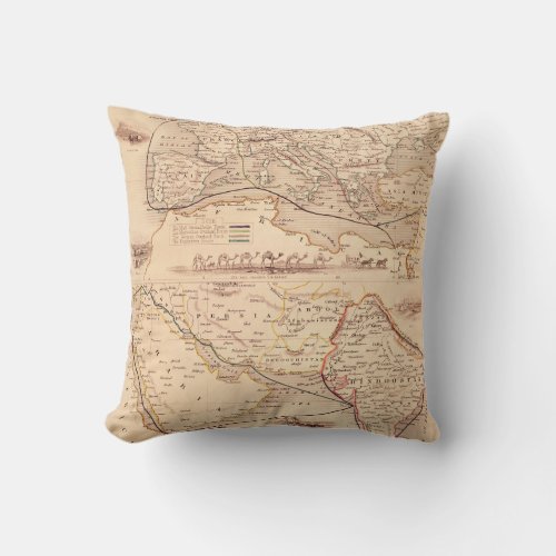 Overland Route to India Throw Pillow