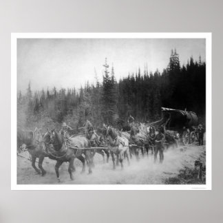 Overland Trail Horses Alaska 1908 Poster