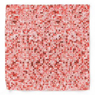 Overlap of small squares, tones of coral or red bandana