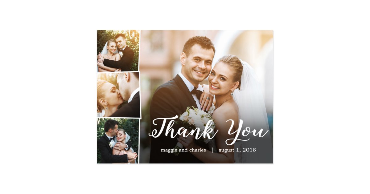 Wedding Thank You Cards Zazzle Overled Photos Wedding Thank You Card Postcard