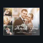 Overlapped Photos Wedding Thank You Card Postcard<br><div class="desc">Sending out your thank you note will be a breeze with this chic and stylish thank you postcard. Visit our designs showroom at WWW.BERRYBERRYSWEET.COM</div>