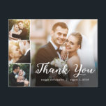 Overlapped Photos Wedding Thank You Card Postcard<br><div class="desc">Sending out your thank you note will be a breeze with this chic and stylish thank you postcard. Visit our designs showroom at WWW.BERRYBERRYSWEET.COM</div>