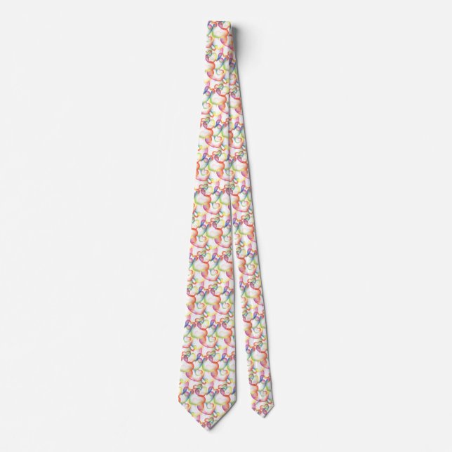 Overlapping Abstract Hearts Pattern Neck Tie (Front)
