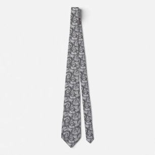 Overlapping Abstract Spirals Pattern Neck Tie