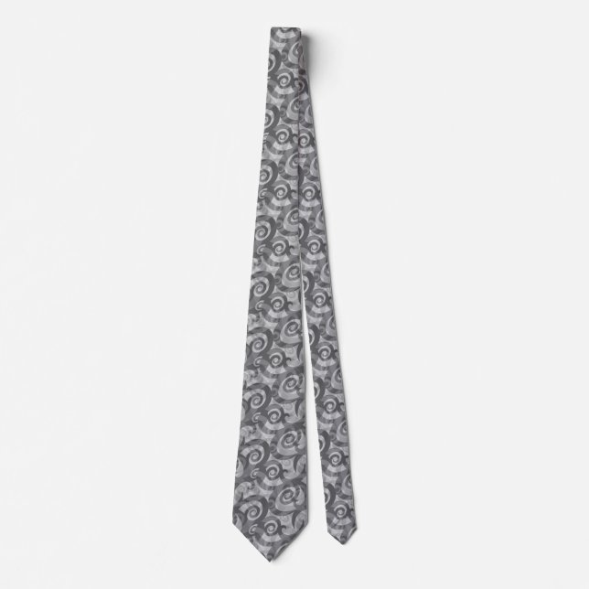 Overlapping Abstract Spirals Pattern Neck Tie (Front)