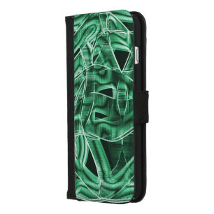 Overlapping and crossed green acrylic cutouts iPhone 8/7 plus wallet case