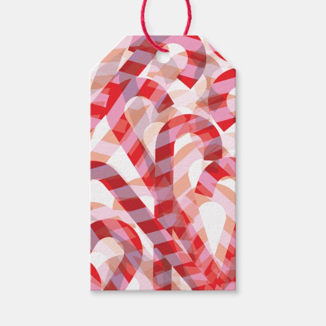 Overlapping Candy Cane Gift Tags (Front)