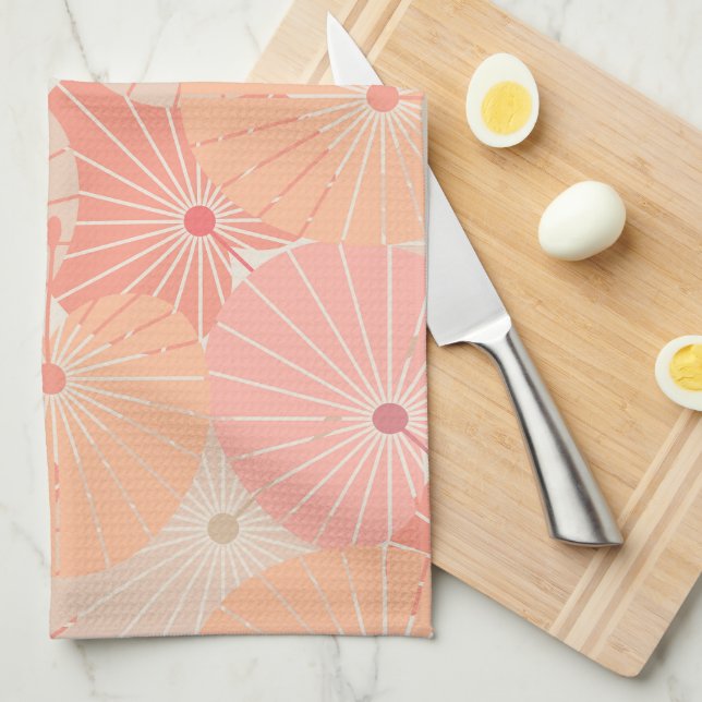 Overlapping Chinese Fans Kitchen Towel (Quarter Fold)