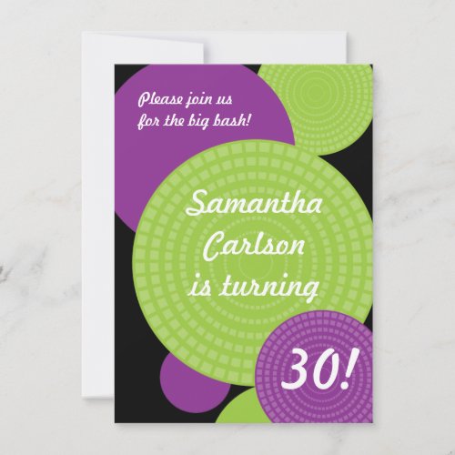 Overlapping Circles Birthday Invitation