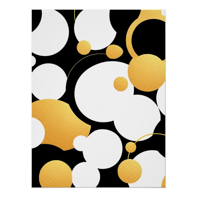 Overlapping Circles in Black  Poster (Front)