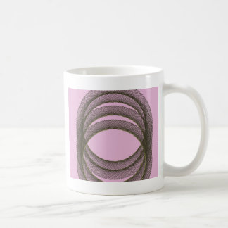 overlapping circles in purple background abstract coffee mug