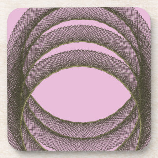 overlapping circles in purple background abstract drink coaster