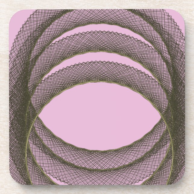 overlapping circles in purple background abstract drink coaster (Front)