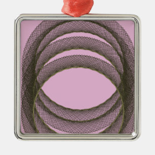 overlapping circles in purple background abstract metal ornament