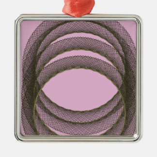 overlapping circles in purple background abstract metal ornament