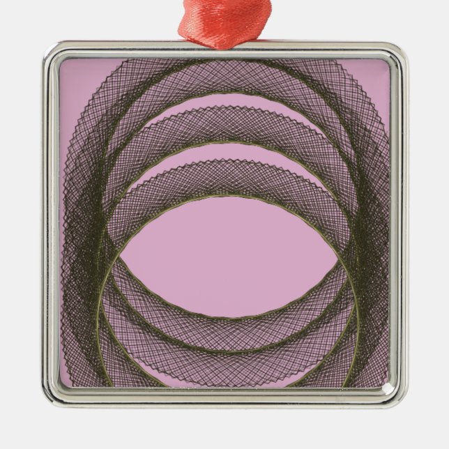 overlapping circles in purple background abstract metal ornament (Front)