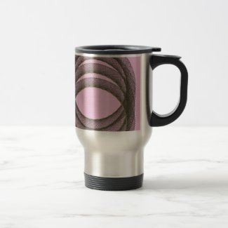 overlapping circles in purple background abstract travel mug