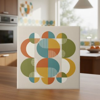 Overlapping Circles Pop Art Mid-Century #3 ID1224