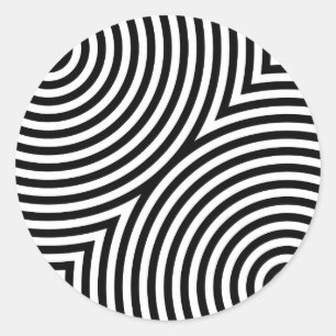 Overlapping Concentric Circles Classic Round Sticker