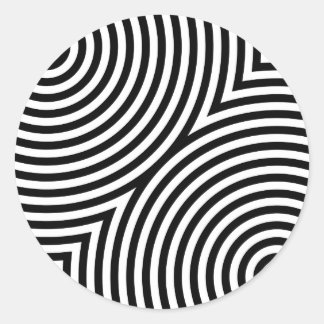 Overlapping Concentric Circles Classic Round Sticker