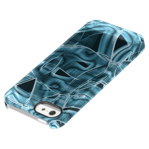 Overlapping curves in tape shape, blue neon relief permafrost iPhone SE/5/5s case