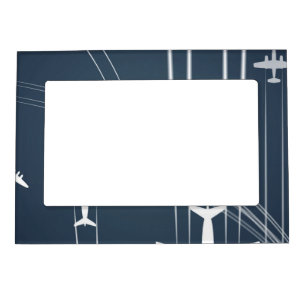 Overlapping Flight Paths Pattern Magnetic Picture Frame
