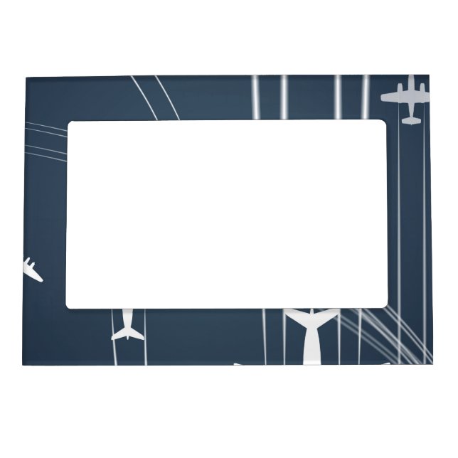 Overlapping Flight Paths Pattern Magnetic Picture Frame (Front)
