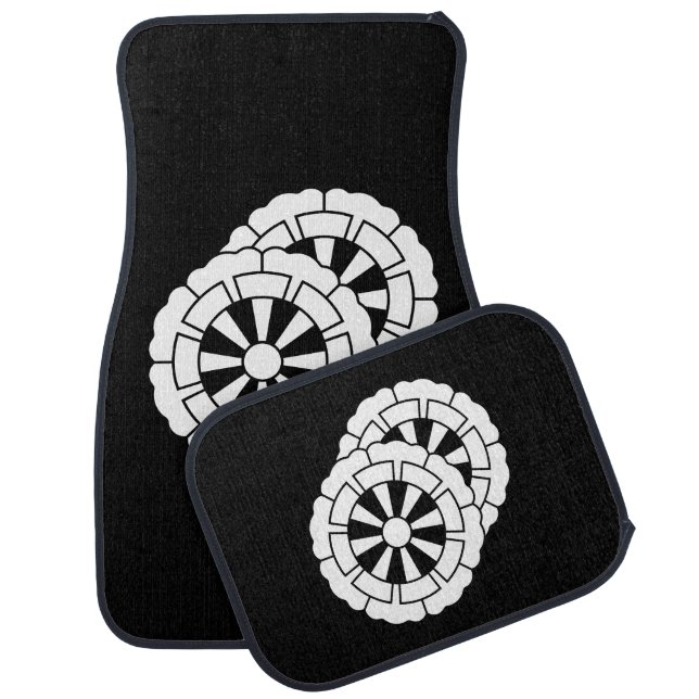 Overlapping flower-shaped Genji carts Car Floor Mat (Set)