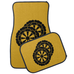 Overlapping flower-shaped Genji carts Car Mat