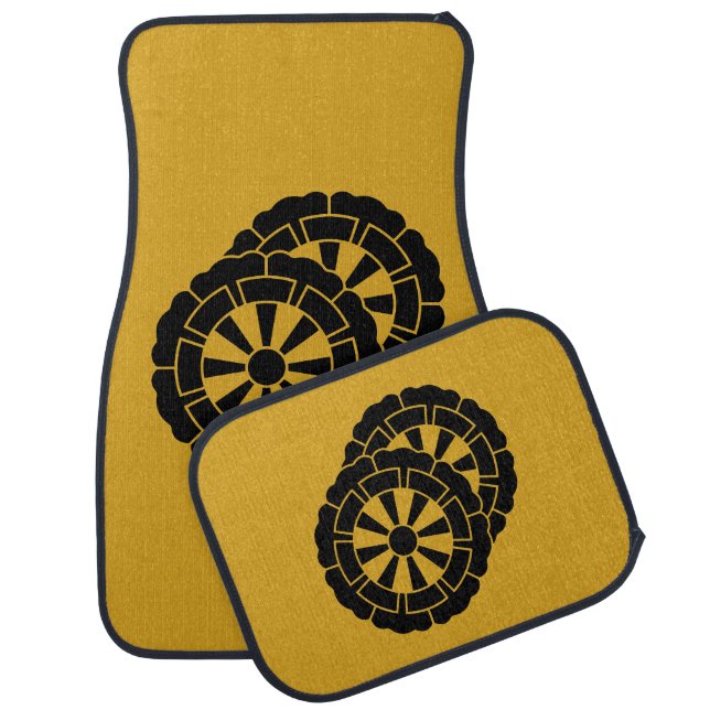 Overlapping flower-shaped Genji carts Car Mat (Set)