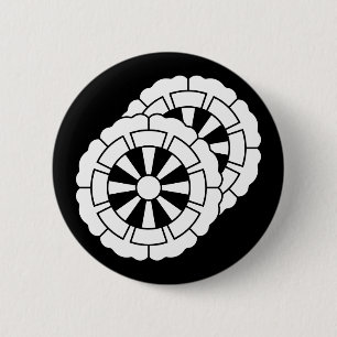 Overlapping flower-shaped Genji carts Pinback Button