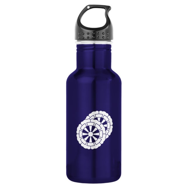 Overlapping flower-shaped Genji carts Water Bottle (Front)