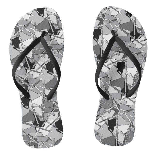 Overlapping Flutes Flip Flops (Footbed)