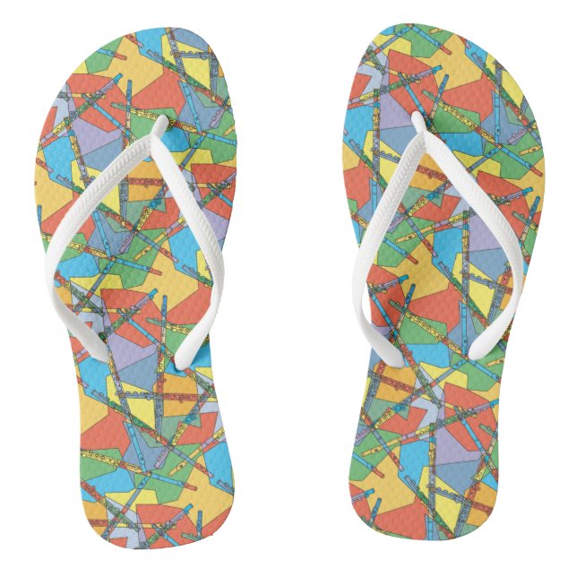 Overlapping Flutes Flip Flops (Footbed)