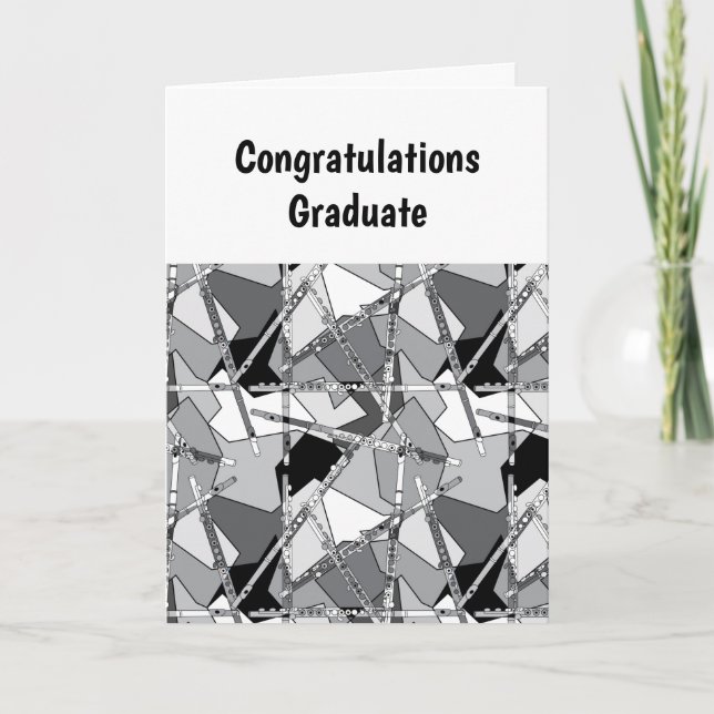 Overlapping Flutes Graduation Card (Front)