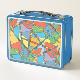Overlapping Flutes Metal Lunch Box